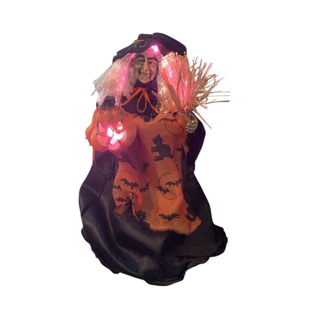 Halloween 13" Fiber Optic Witch Decoration Witch Prop WORKS Light Up READ